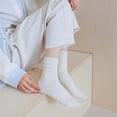 thumbnail image 6 of 6 Pairs Womens Crew Socks Cute Casual Athletic Socks Aesthetic Neutral Cotton Socks for Women, 6 of 7