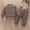 Coffee, variant on DPTALR Winter Girls Boys Cotton Strip Bear Crew Neck Long Sleeve Casual Sweater Trousers Set