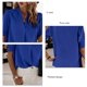 thumbnail image 4 of Camiseta con cuello en V para mujer, manga corta plisada, ajuste holgado, Color puro, blusas informales de verano, 4 of 5