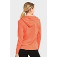 thumbnail image 3 of 247 Frenzy Women's Active Essentials Sofra Cottonbell Lightweight Full Zip Drawstring Cotton Hoodie with Front Pouch Pockets - Coral, 3 of 4