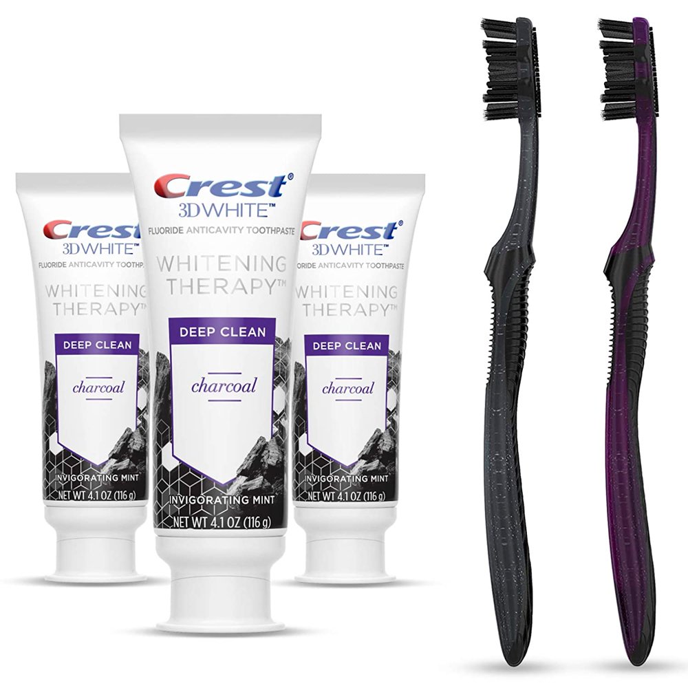 Crest 3d White Whitening Therapy Charcoal Deep Clean Fluoride