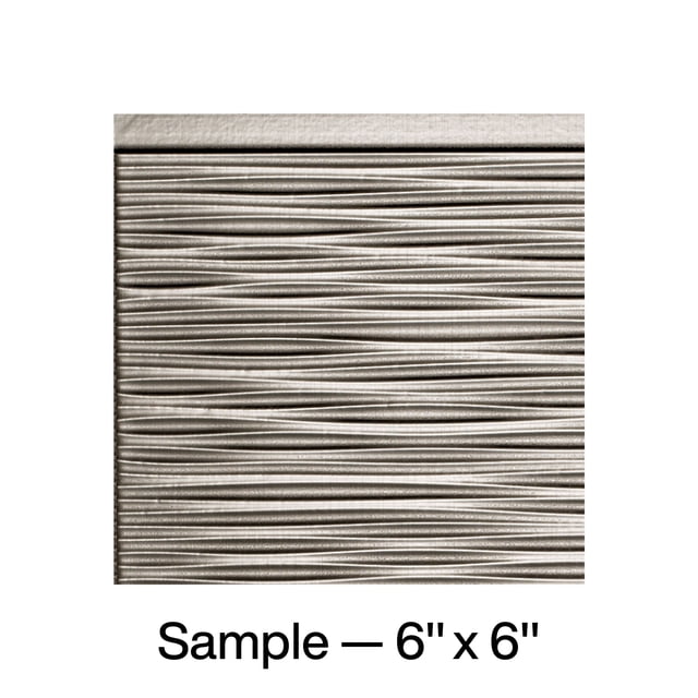 FASÄDE Ripple Decorative Vinyl Backsplash Panel in Brushed Nickel (6X6 Inch Sample