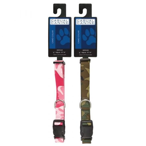 Casual Canine ZA6741 10 75 10-16 Po. Collier pour Chien Camouflage, Rose