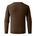 thumbnail image 6 of TMOYZQ Men's Slim Fit Crewneck Pullover Sweater Winter Casual Chunky Cable Knit Comfort Long Sleeve Crochet Sweaters Loose Fit Pullover Fall Top with Detachable Round Neck, 6 of 9