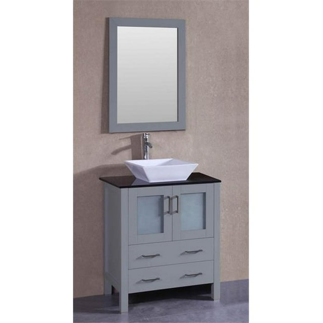 Mercury Import Group AGR130SQBG 30 in. Bosconi Single Vanity Set - Gray