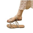 thumbnail image 5 of YgkuHd Women's Summer Slippers,Women's Fashionable Casual Versatile Trendy Flat Decorative Sparkly Plus-Size Shoes Spring/Summer Comfortable Slippers for Summer Season, Daily Wear, 5 of 6