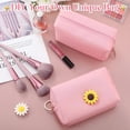 thumbnail image 6 of 24 Pcs Peach Pink PU Leather Waterproof Zipper Toiletry Pouch Set for Women Travel Makeup and Skincare, 6 of 6
