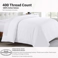 thumbnail image 3 of California Design Den Twin / Twin XL Duvet Cover Only - 400 Thread Count 100% Cotton, Soft Sateen, Quality Comforter Cover - White, 3 of 8