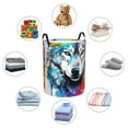 thumbnail image 4 of Gukieu Cool Colorful Wolf Print Round Dirty Clothes Bag, Waterproof Standing Home Bathroom Storage Basket Car Trunk Storage Bag-Medium, 4 of 6