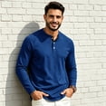 thumbnail image 6 of Men's Henley Waffle T-Shirt Long Sleeve Casual Lightweight Pullover Shirts Soft Stretch Tees for Business Golf,XS, 6 of 8