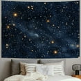 thumbnail image 2 of ERAPDAUR  Night Sky Stars Tapestry Wall Hanging Dark Blue Cosmic Starry Fantasy Galaxy Universe Texture Artwork for Bedroom Living Room Dorm Decor Fabric 60x50inch, 2 of 6