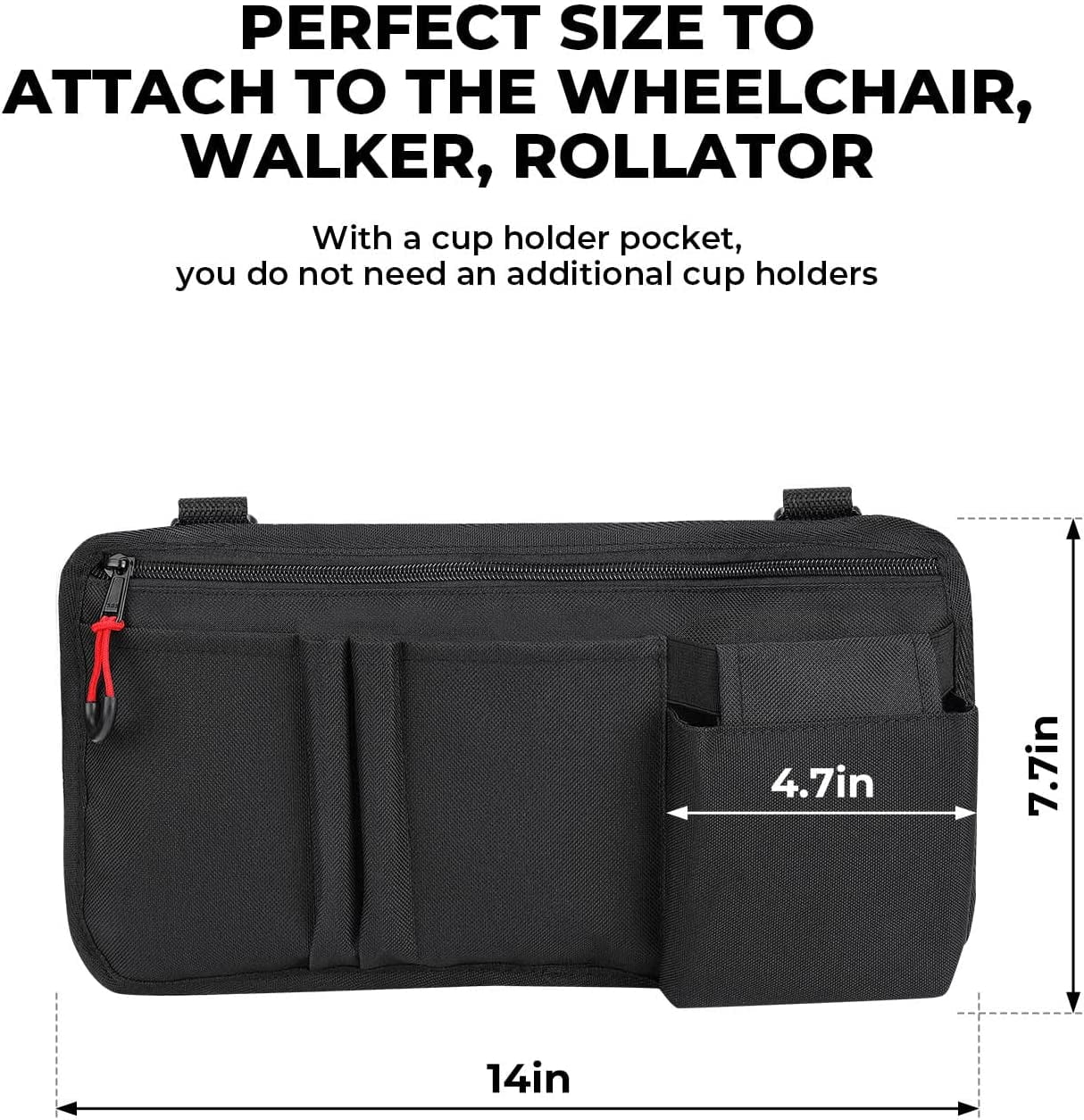 ISSYAUTO Wheelchair Backpack Bag, Wheelchair Pouch, Backpack for Wheelchair  Users, Wheelchair Bags to Hang on Back