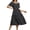 Black, variant on Aayomet Plus Size Dresses Women's Square Neck Short Sleeve Summer Dress A Line Sundress Tunic Flowy Pleated Midi Dress,Navy S