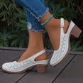 thumbnail image 5 of NOKIO Women's V𝗂ntage Chun𝗄𝗒 Sandals Adjustable Slingback S𝗅ip On Slippers Hollow Summer Outdoor Ladies Shoes Closed Toe Breathable Sandalias de Mujer, 5 of 7