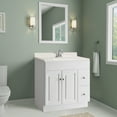 thumbnail image 4 of Design House Cultured Marble 31" x 19" Single Bowl Vanity Top with Centerset Mount and Backsplash, Ivory Swirl, 4 of 22