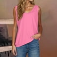 thumbnail image 2 of Wyobmus Womens Tank Tops Casual V Neck Sleeveless T Shirt Loose Fit Summer Tops Cute Outfit Basic Cami Shirts S-3X B-Pink, 2 of 6