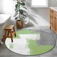thumbnail image 3 of Round Rugs 3Ft, Sage Green Gray Round Area Rug Washable Indoor Throw Carpet, Modern Oil Painting Abstract Geometric Small Non Slip Circle Rug for Bedroom Living Room Home Decor Aesthetic, 3 of 8