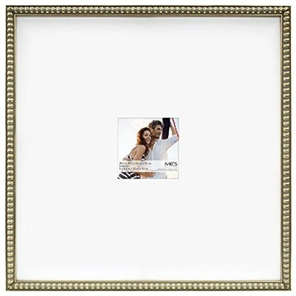 MCS Thin Bead Frame - Champagne, 20" x 20" w/5" x 5" Mat