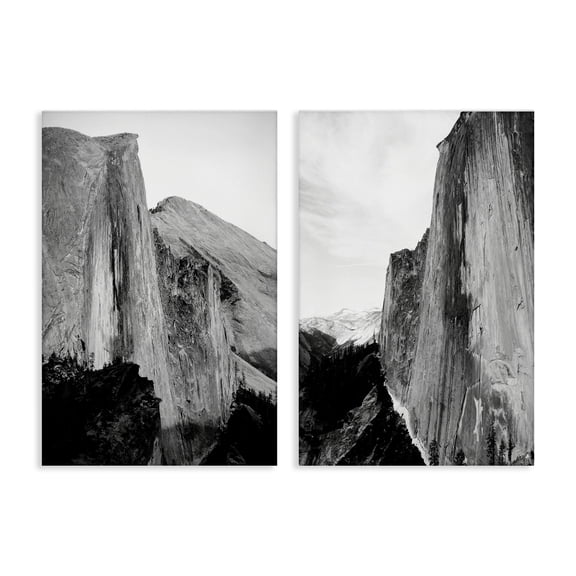 Stupell Industries Farmhouse Monochrome Yosemite Cliffs 2pc Canvas Art Set, 16 x 24 each, by Gemma Bardot