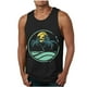thumbnail image 1 of Mens Camisetas de Verano Casual sin Mangas de Impresión Suéter Cuello Redondo Deportes Superior, Poliéster, 1 of 4
