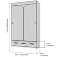 thumbnail image 6 of Portable Closet Wardrobe with 3 Storage Drawersfor Home Bedroom, 67 Inches Tall Closet Organizer with Hanging Space for Coats and Bags, turdy & Easy to Assemble, Off-White, 6 of 12