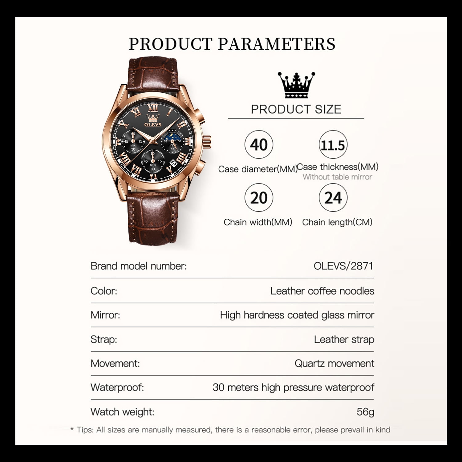 Olevs outlet watch manual