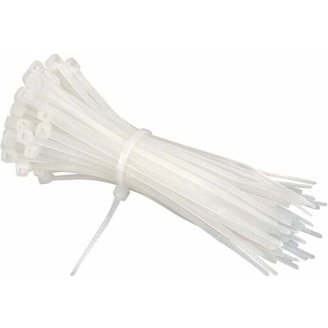 Cable Ties 200mm x 2.5mm, Cable Ties, Rilsan Nylon Cable Ties, 200mm Cable Ties, White, Pack of 600 Pieces, white