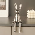 thumbnail image 4 of Dserhfy Sitting Rabbit Figurine Long Ears Bunny Resin Statue Sculpture Home Office Bookshelf Desktop Animal Decoration Ornament, 4 of 8
