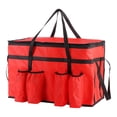 thumbnail image 1 of Bolsa térmica con cierre de cremallera para entrega aislada, ligera, para calentar pizzas, para acampar, parques, excursiones de un día, picnics, rojo, 1 of 8