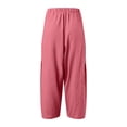 thumbnail image 5 of Fashion Women Casual Flower Print Print High Waist Mid Length Chiffon Ruffle Pants Women Business Casual Pants plus Size Dress Pants for Women Business Casual Tan Sweatpants Tan Dress Pants for Women, 5 of 5