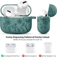 thumbnail image 5 of Comvin Flower Engraved Case for AirPods Pro Case 2nd 1st Generation Case/AirPod Pro Case Cover, Cute Soft Silicone Skin Full Protective Cover for Apple Airpods Pro 2 Case, PineGreen, 5 of 8