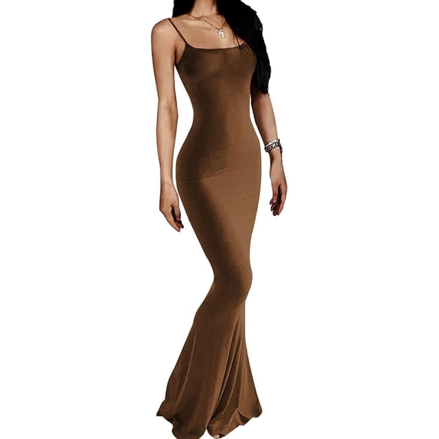 Robe Longue Décontractée pour Femme, Aguichant, Sans Manches, Dos Nu, Moulante, Maxi, Été 2023, Ajustée, Élégante