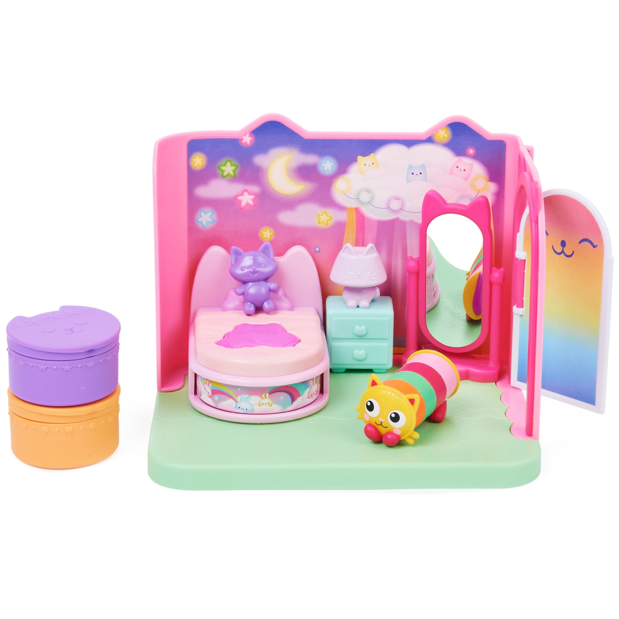 Gabby’s Dollhouse, Pillow Cat’s Sweet Dreams Bedroom Playset with Figure