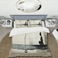 thumbnail image 2 of Designart "Modern Zen Asian Painting I" Asian Bedding Covert Set - Asian Art Beige People Bed Set With 2 Shams, 2 of 6