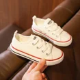 thumbnail image 2 of Zapatos Canva para niños, primavera otoño 2023, zapatos bajos para tablero, niños y niñas, tela informal blanca, suela de goma, temporada de verano, 2 of 5