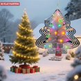 thumbnail image 2 of Stylish Metal Hanging Christmas Tree Wind Spinner - Colorful Snowy Design for Yard & Garden Decor Perfect Holiday Decoration, 2 of 7