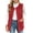 Red Mid Length, variant on Women's Cozy Fleece Sleeveless Vest V Neck Open Front Loose Fit Plush Waistcoat Casual Fall Winter Warm Layering Gilet Outerwear Wine
