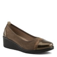 thumbnail image 3 of Flexus MACADI Women’s Wedge Loafer – Slip-On Work Shoe with Removable Insole, Faux Patent and Microsuede Upper – Lightweight Comfort Heel, 3 of 9
