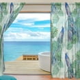 thumbnail image 4 of Splicing Pattern Watercolor Pattern Peacock Semi Sheer Curtains Window Voile Drapes Panels Treatment-55X78in for Living Room Bedroom Kids Room, 4 of 4
