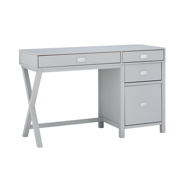 Linon Peggy Side Storage Desk Gray