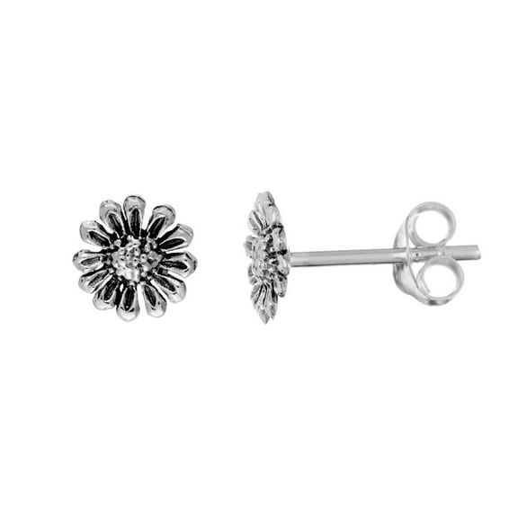 Silverly Women's 925 Sterling Silver 7 mm Small Daisy Flower Stud Earrings