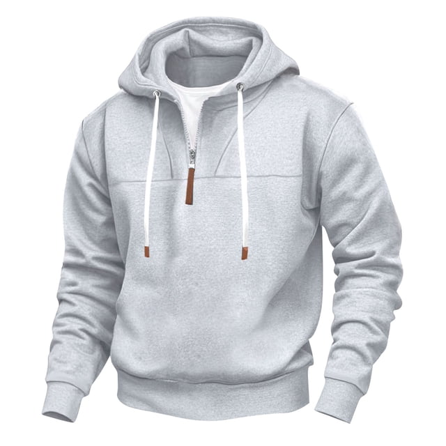 Sudadera con capucha para hombre, color sólido, informal, a la moda, holgada, de manga larga, con cremallera, sudadera con capucha, blusa de poliéster para hombre