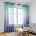 thumbnail image 6 of Btomtd Gradient Sheer Curtains, 52" x 96", 1 Panel, Semi-Transparent Window Drapes, Light Filtering Blackout Curtains for Living Room Bedroom (Teal to Gray), 6 of 6