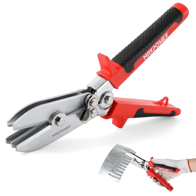 Crimpadora Manual MAXPOWER Acero Inoxidable con 5 Cuchillas 9.8 Pulgadas para Conductos y Tubos de E