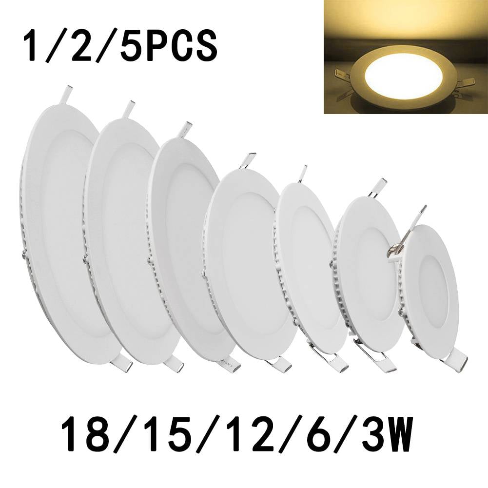 5pcs Round LED Ceiling panel Downlight Dimmable Light fixture flush mount 