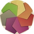 thumbnail image 1 of Ahgly Company Machine Washable Indoor Round Transitional Ginger Brown Green Area Rugs, 7' Round, 1 of 7