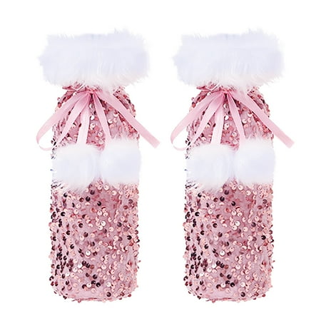 

MPWEGNP 2go Sequin Beam Bottle Ornament Plush Christmas Sleeve Sleeve Home Decor