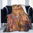 thumbnail image 4 of Colorful Mandala Owl Flannel Throw Blanket, Soft, Warm, Durable Artistic Blanket, for Bed, Couch & Travel, Machine Washable 50x40in, Striking Blue Eyes, 4 of 7