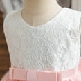 thumbnail image 5 of Ahdbta Toddler Girls Formal Dresses V-Neck Sleeveless Lace Embroidered Tutu Dresss Belted Tulle Patchwork Wedding Princess Dresses, 5 of 8