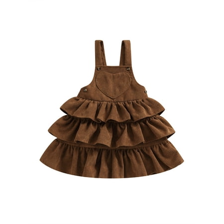 

Bagilaanoe Toddler Baby Girl Overall Dress Sleeveless Layered Ruffle Suspender Dress 12M 18M 24M 3T 4T 5T 6T Kid Casual Outfit